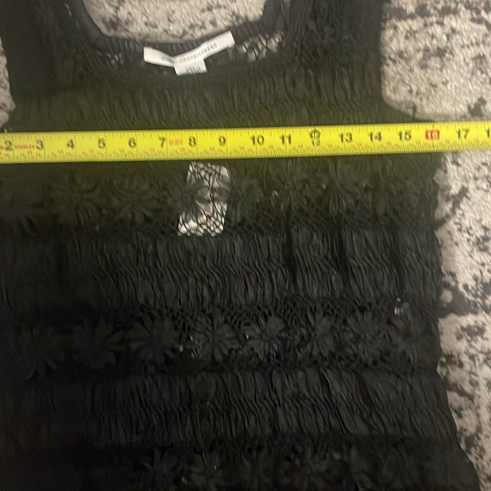 Diane Von Furstenberg NWT Crochet Flower Unique Sheer Dress with 2 Free Slips - Picture 16 of 17